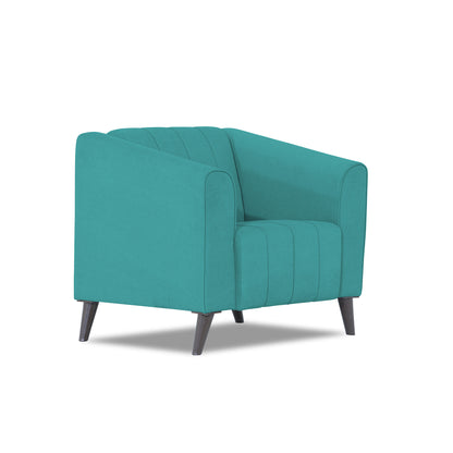 Adorn India Premium Laurel 1 Seater Sofa (Aqua Blue)