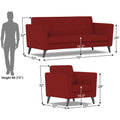 Adorn India Dannis 3+1+1 5 Seater Sofa Set (Red) (3 Year Warranty)