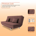 Adorn India Premium New Aspen 3 Seater Sofa Cum Bed 4X6 Velvet Suede with 2 Cushions (Color Pink) and Suitable for All Indoor, with 3 Years Warranty
