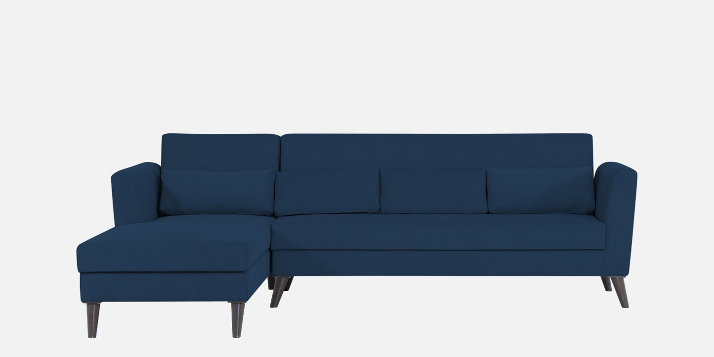 Adorn India Daniel L Shape 6 Seater Sofa Set LHS (Blue)