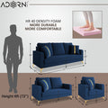 Adorn India Premium Chandler - 3 Years Warranty - 3+2+1 Sofa Set Velvet Suede Fabric - Blue