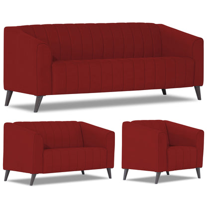 Adorn India Premium Laurel 3+2+1 6 Seater Sofa Set (Red)