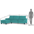 Adorn India Premium Raptor L Shape 6 Seater Sofa Set (LHS) (Aqua Blue)