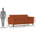 Adorn India Dannis 3 Seater Sofa (Rust) (3 Year Warranty)