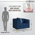 Adorn India Premium Mystic - 3 Years Warranty - 1 Seater Sofa Velvet Suede Fabric - Blue