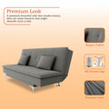 Adorn India Premium New Aspen 3 Seater Sofa Cum Bed 4X6 Velvet Suede with 2 Cushions (Color Grey) and Suitable for All Indoor, with 3 Years Warranty