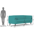 Adorn India Mason 3 Seater Sofa (Aqua Blue)