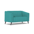Adorn India Premium Laurel 2 Seater Sofa (Aqua Blue)