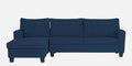 Adorn India Moris L Shape 6 Seater Sofa Set LHS (Blue) (3 Year Warranty)