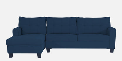 Adorn India Moris L Shape 6 Seater Sofa Set LHS (Blue)