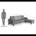 Maddox Stripes L Shape 5 Seater Sofa Set RHS (Grey)