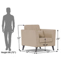 Adorn India Daniel 1 Seater Sofa (Beige) (3 Year Warranty)