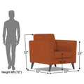 Adorn India Dannis 1 Seater Sofa (Rust) (3 Year Warranty)