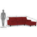 Adorn India Premium Raptor L Shape 6 Seater Sofa Set (RHS) (Red)