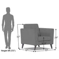 Adorn India Dannis 1 Seater Sofa (Grey) (3 Year Warranty)