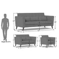 Daniel 3+2+1 6 Seater Sofa Set (Grey)