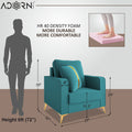 Adorn India Premium Chandler - 3 Years Warranty - 1 Seater Sofa Velvet Suede Fabric - Aqua Blue