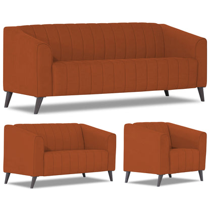 Adorn India Premium Laurel 3+2+1 6 Seater Sofa Set (Rust)