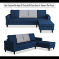 Maddox Stripes L Shape 6 Seater Sofa Set RHS (Blue)