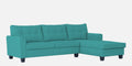 Adorn India Moris L Shape 6 Seater Sofa Set RHS (Aqua Blue) (3 Year Warranty)