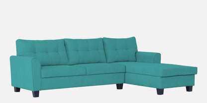 Adorn India Moris L Shape 6 Seater Sofa Set RHS (Aqua Blue)