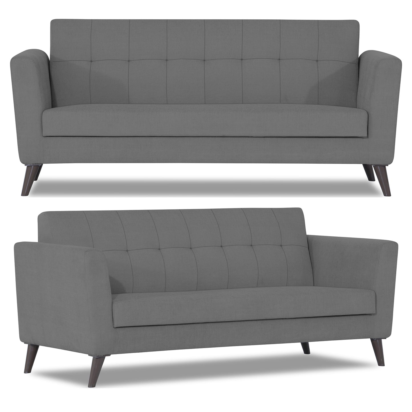 Adorn India Dannis 3+2+1 6 Seater Sofa Set (Grey)