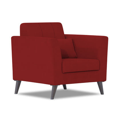 Adorn India Daniel 1 Seater Sofa (Red)