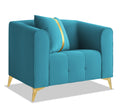 Adorn India Premium Mystic - 3 Years Warranty - 1 Seater Sofa Velvet Suede Fabric - Aqua Blue
