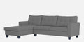 Adorn India Moris L Shape 6 Seater Sofa Set LHS (Grey) (3 Year Warranty)