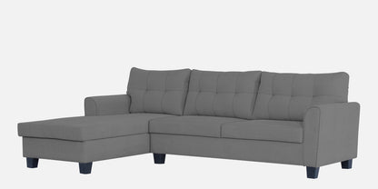 Adorn India Moris L Shape 6 Seater Sofa Set LHS (Grey)