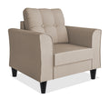 Adorn India Maddox Tufted 1 Seater Sofa (Beige) (3 Year Warranty)
