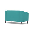 Adorn India Premium Laurel 2 Seater Sofa (Aqua Blue)
