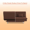 Adorn India Premium New Aspen 3 Seater Sofa Cum Bed 4X6 Velvet Suede with 2 Cushions (Color Brown) and Suitable for All Indoor, with 3 Years Warranty