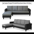 Maddox Plain Two Tone L Shape 6 Seater Sofa Set LHS (Grey & Black)