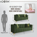 Adorn India Premium Mystic - 3 Years Warranty - 3+2 Sofa Set Velvet Suede Fabric - Green