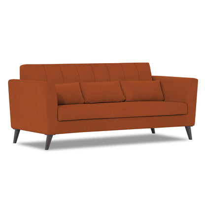 Adorn India Daniel 3 Seater Sofa (Rust)