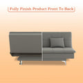 Adorn India Premium New Aspen 3 Seater Sofa Cum Bed 4X6 Velvet Suede with 2 Cushions (Color Grey) and Suitable for All Indoor, with 3 Years Warranty