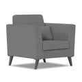 Adorn India Daniel 1 Seater Sofa (Grey) (3 Year Warranty)