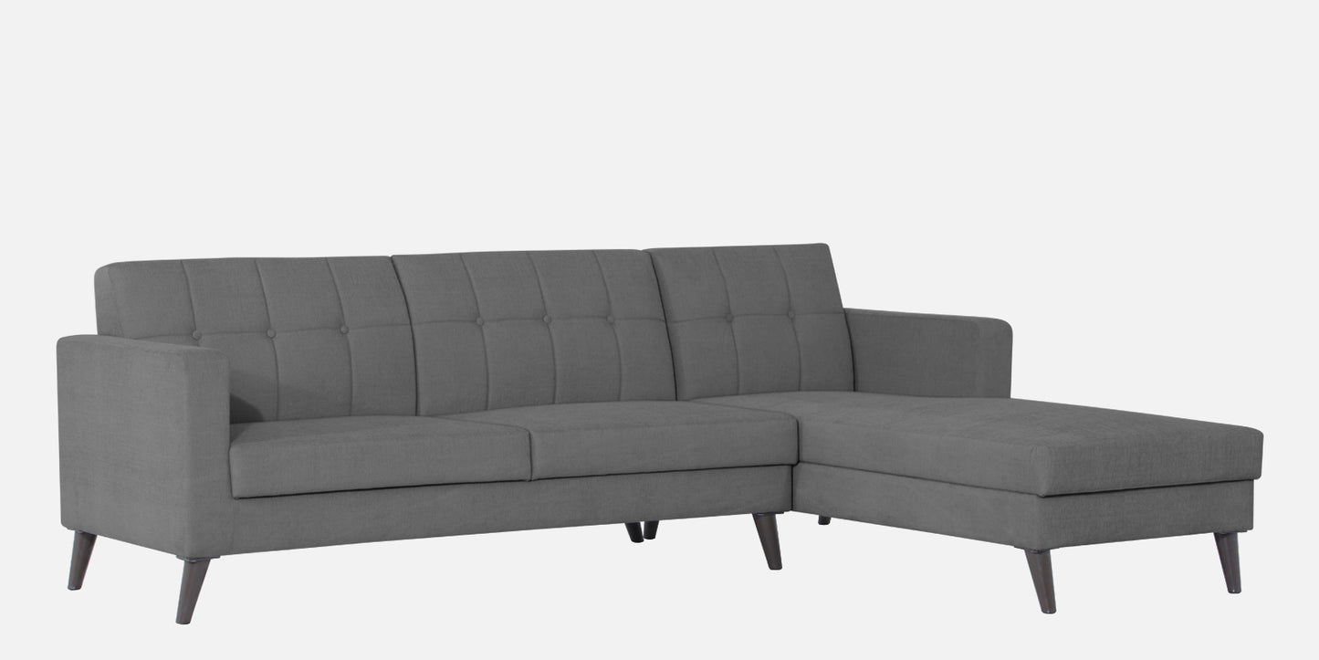 Adorn India Chilly L Shape 6 Seater Sofa Set RHS (Grey)