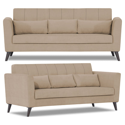 Adorn India Daniel 3+1+1 5 Seater Sofa Set (Beige)