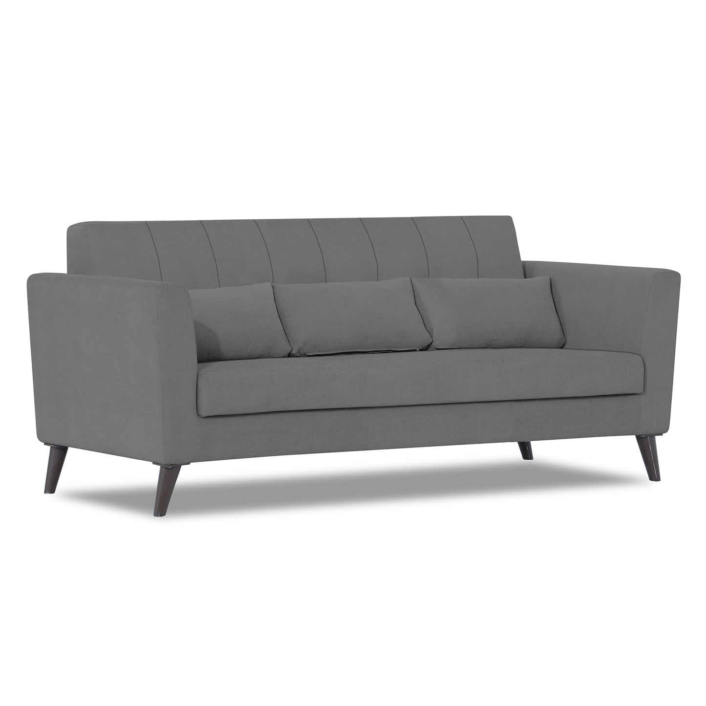 Adorn India Daniel 3 Seater Sofa (Grey)