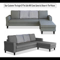 Maddox Stripes L Shape 5 Seater Sofa Set RHS (Grey)