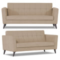 Adorn India Dannis 3+2 5 Seater Sofa Set (Beige) (3 Year Warranty)