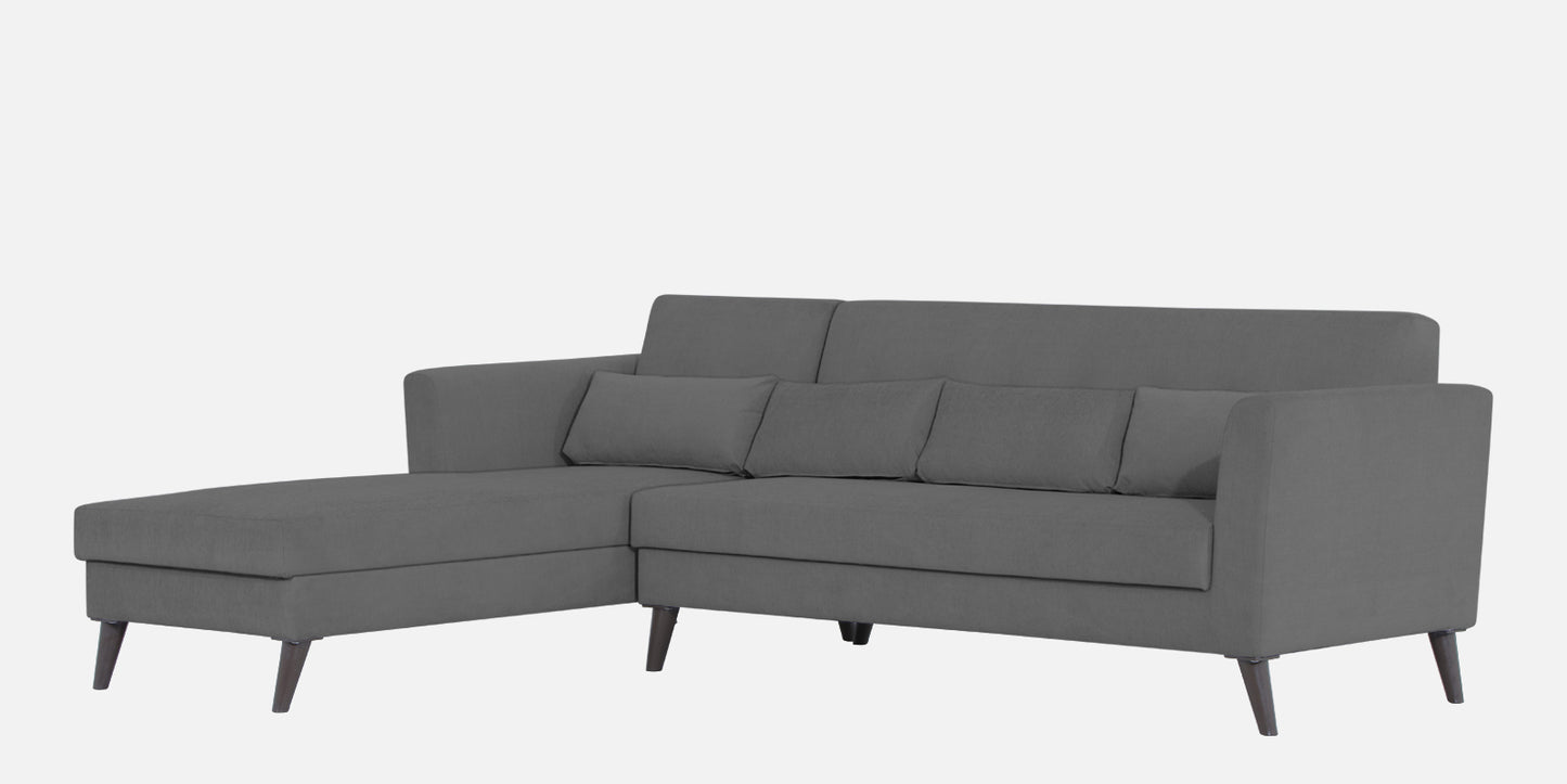 Adorn India Daniel L Shape 6 Seater Sofa Set LHS (Grey)