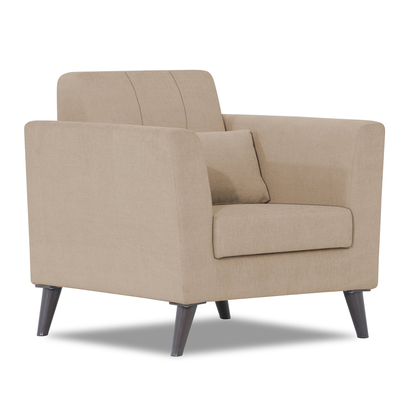 Adorn India Daniel 1 Seater Sofa (Beige)