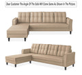 Adorn India Maddox Tufted L Shape 5 Seater Sofa Chenille Sofa Set LHS (Beige) (3 Year Warranty)