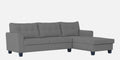 Adorn India Moris L Shape 6 Seater Sofa Set RHS (Grey) (3 Year Warranty)