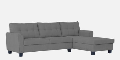 Adorn India Moris L Shape 6 Seater Sofa Set RHS (Grey)