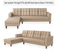 Adorn India Maddox Tufted L Shape 6 Seater Sofa Set Lhs (Beige) (3 Year Warranty)