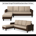 Maddox Plain Two Tone L Shape 6 Seater Sofa Set LHS (Brown & Beige)